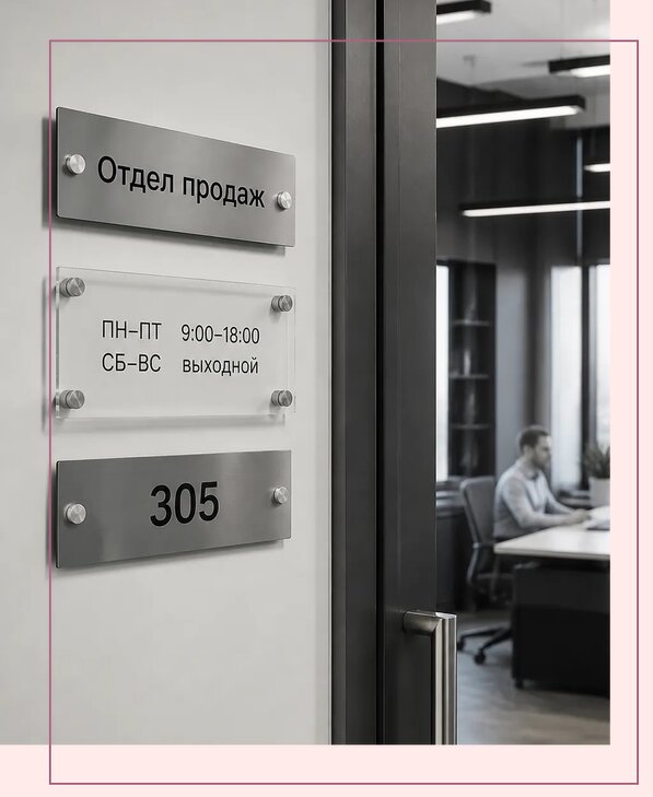 Офисные таблички на дверь в Саянске по цене от 4985 р. | Аванза-Сск